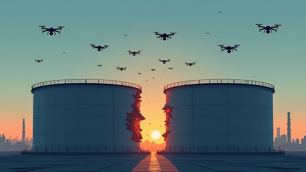 La nuit des 456 drones : Ukraine frappe massivement l'industrie pétrolière russe — Une attaque sans précédent cible la raffinerie de Nizhnekamsk au Tatarstan, tuant au moins 12 personnes. Les deux belligérants intensifient leur guerre aérienne tandis que le front terrestre s'enlise dans des centaines d'accrochages quotidiens.